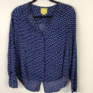 #114 ANTHROPOLOGIE MAEVE TINY BIRD BLOUSE